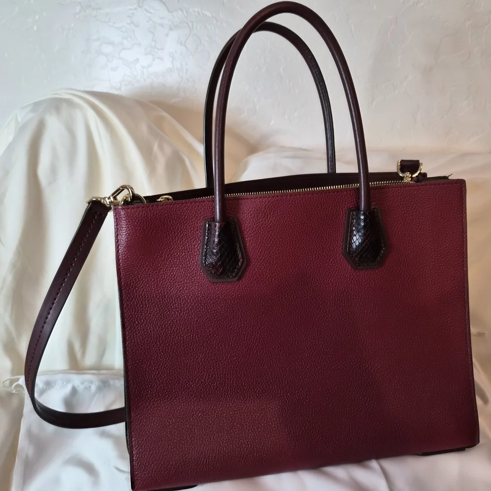 Michael Kors Burgundy Leather Tote Bag